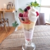 あまおういちごアイスのぷりんパフェ「あまおういちごアイスのぷりんパフェ」