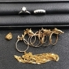 遺品整理 K18 石付き ゴールドカラー リング 18金 指輪 - メルカリ