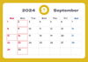 9月のカレンダー「2024年9月の定休日のお知らせです。」