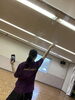 濃い紫に黄色の文字が映えます「Tシャツ作りました！［村上市でダンス　バレエの習いごと幼児もキッズも大人もどうぞ！］」