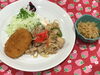 「本日のAランチは　焼肉とフライ」
