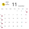 11月の営業カレンダー「白木原イタリアン」
