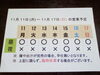 「11 / 11 (月) ～ 11 / 17 (日) 営業予定」