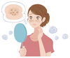 しみで悩む女性「本格的なシミ取りー美容皮膚科で相談しましょう」