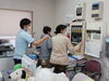 「火災報知器」操作中の様子「総合防災訓練を実際しました【岡谷市 安心して通える介護施設】」