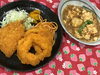 「本日のAランチは　海鮮フライと麻婆豆腐」