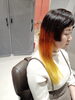 ブラウン＋オレンジ＋イエロー「床屋サロンでカラーリング」