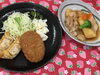 「本日のAランチは　肉じゃがと揚げ餃子」