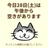 「本日28日（土）の空き情報（=^ェ^=) 整体・オイル・リーディング・占い・顔そり・氣功」