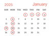 1月のお休み「1月号カレンダー」