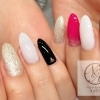 ☆ビビットピンク×ブラック×ホワイトネイル‪☆ 【手稲・新琴似など札幌からもアクセスしやすい♪石狩市花川南にあるネイル・まつ毛・アイブロウサロン】パリジェンヌラッシュリフト/ハリウッドブロウリフト正規取扱店