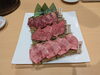 「夜のメニューでお店一押しご紹介！　その①　特選盛り合わせ（厚切り特タン・和牛ランプ・国産上ハラミ）が絶品＆お得です！」