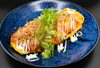 中からとろけるチーズが溶け出す【チーズとん平焼き】「お好み焼き鉄板焼きのお店バンビにチーズinとん平焼きが新登場！とろ〜りチーズがたまらない！   」