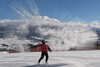 「入笠山は寒さ遊びができる気温です」