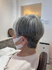 70%グレーヘアのショートスタイルです「白髪を生かした美しさ☆青梅市河辺駅徒歩5分☆「Nico pal hair salon」」