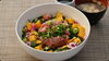 あっさり感たっぷりのマグロのたたき丼「マグロのたたき丼  ふんわりご飯にマグロのたたきをたっぷりのせた、満足のひと品。」