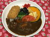 「本日のAランチは　いかカツとゴロゴロ野菜カレー🍛」