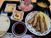 メヒカリの唐揚げ＋刺身盛り合わせ定食　　2400円「メヒカリの唐揚げ＋刺身盛り合わせ定食、小鉢付き　2400円」