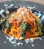 イタリア料理で有名なパスタ🍝「イタリア料理で有名なパスタ アマトリチャーナ🍝　農家イタリアン trattoria＆bar 黒猫🐈‍⬛」