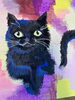 可愛いイラストを描いてくれたKさん「犬猫のアート作品が完成しました　/小樽障害福祉事業所　らしくワーク」