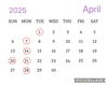 4月のカレンダー「4月のカレンダー」