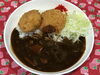 「本日のAランチは　サーモンフライ&クリームコロッケカレー🍛」