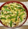 初物のエンドウでベジお寿司です❗️「自然の恵み」