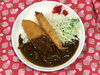 「本日のAランチは　エビフライ白身魚フライのせカレー🍛」