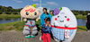 あじさい公園にて🥰2022年錦照会50周年以来「なめリ—ミコットちゃん.新米ママふっくらたまこさんコラボ🥰ゆるキャラ15体大集合💞多古町たこみんフェスタ2025にて」