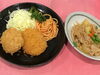 「本日のAランチは　フライ盛り合わせと肉じゃが」