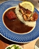 A.日替り スパイシーチキンソテー乗せカレー「【京成八幡駅TRAD】5/19.ランチメニュー(本八幡カレー店、ランチ)」
