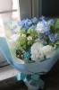 爽やかな青色ブーケ「今日の花束　戸塚安行の花屋フランテッセ」