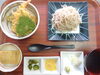 ミニ天丼とざる蕎麦定食 1500円税込「季節の天ぷらそばと手作りの和の一膳をご用意しています」