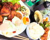 唐揚げとハンバーグのコンビランチ900円😋「⭐️OBANYA ランチ&お弁当⭐️」