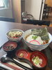 冷やしとろろそばと唐マヨ丼「つるっとしたのど越しがたまらない！」