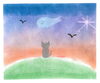 「夕焼け空のパステルアート🌈」