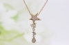 ダイヤモンドネックレス「【ジュエリー】星に願いをこめて。煌めくダイヤモンド×ピンクゴールドのスターネックレス」