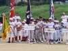 「夏の大会開会式！子どもたちが誇らしく団旗を掲げました」