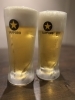 1杯目　500円　2杯目　350円「ビールに寿司！」