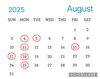 赤丸がお休みです。「8月のお休み」