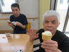 「アイスクリームを食べました！🍦🍨」