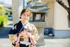 「問屋町レンタル着物　犬養木堂記念館での振袖前撮り──笑顔が映える特別な一枚」