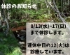 お盆は先祖に感謝を。「休診のお知らせ」