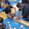 「おおやまこども夢くらぶ」で子ども達と竹灯籠製作
