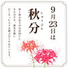 二十四節季|秋分「9月23日は秋分—大切な方を想う日」