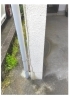 【施工前】クラックがはしる柱「【東京都葛飾区】構造部材の腐食修理|ベランダ改修工事の施工事例」