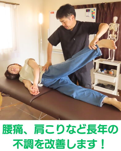 腰痛などの本当の原因を見つけ、改善に導きます。「慢性的な腰痛に悩む40代以上の方へ~整体院ならではの根本改善アプローチ」