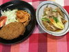 「本日のAランチは　すき焼き風煮物とメンチカツ」