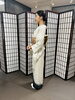 「問屋町レンタル着物TUZUMI　淡いクリーム色の訪問着と華やかな帯で彩る、上品な和装コーディネート」