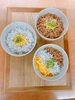 丼「新ミニ丼が登場🍚お子さま向け3色・しらす・そぼろ丼で楽しいごはんタイム🎶」